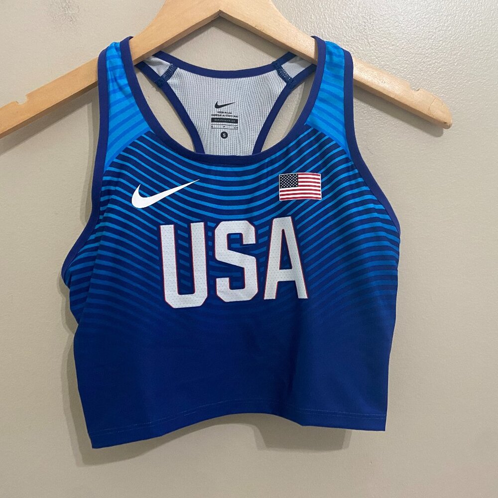 Nike Pro Elite Team USA Track & Field Singlet Bra Women S Running 898158-XXX NEW